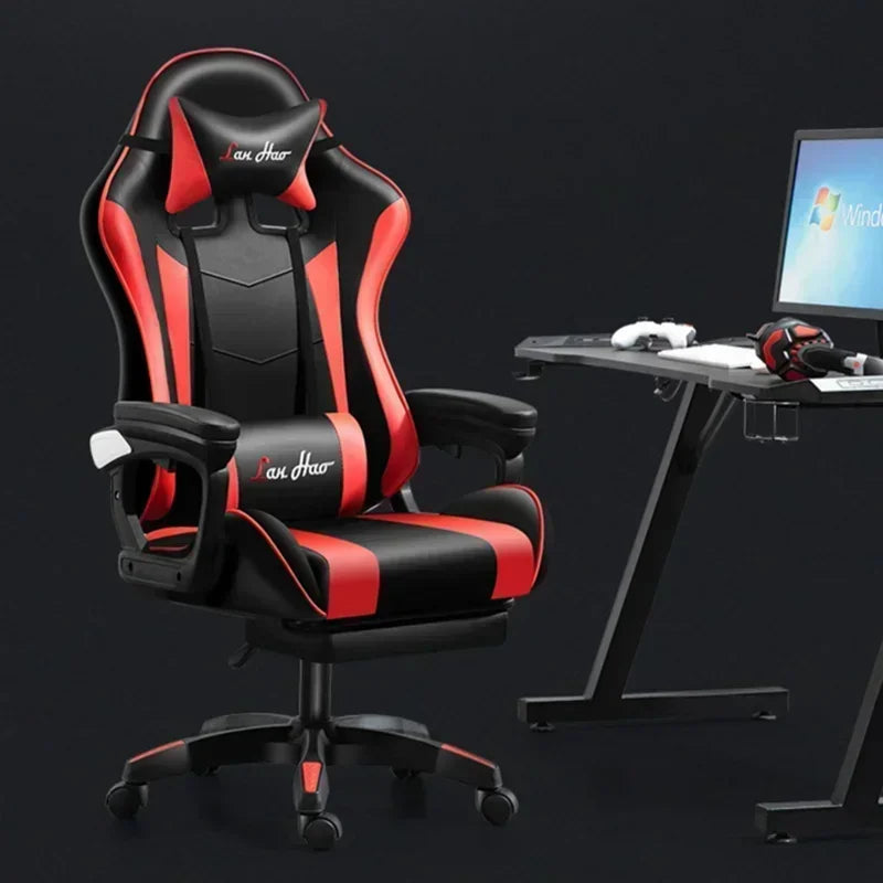Ergonomic Gaming Chair for Home Office, Comfortable Esports Gamer Chair with Adjustable Armrests, Swivel Computer Desk Chair with Wheels