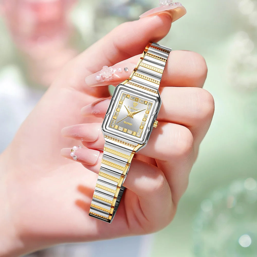 LIEBIG Lady Top Brand Luxury Quartz Watches Stainless Steel Strip Watch For Women Fashion Waterproof Wristwatch Relogio Feminino