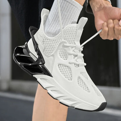 Chaussures de sport pour homme - Nouvelles chaussures de course d'extérieur en mesh respirant, haute élasticité - Chaussures de tennis de sport tendance et confortables pour l'été