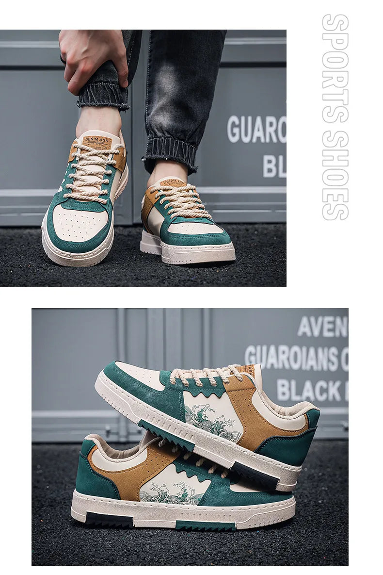 Nieuwe heren casual schoenen voor de herfst, ademende platte schoenen voor buiten, modieuze veterschoenen, comfortabele trendy sportschoenen voor heren, Zapatillas