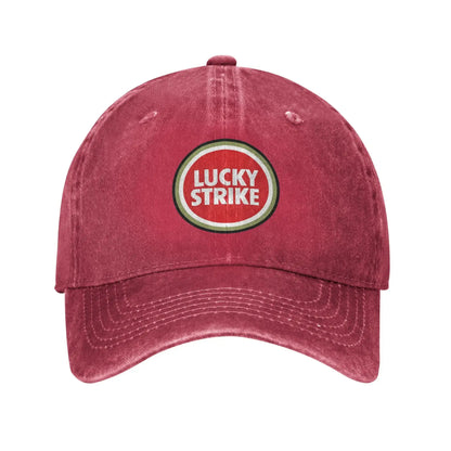 Lucky Strike Buchstaben Troye Sivan Musik Sport Retro Cowboy Washed Baseballkappen Herren Denim Street Tide Hut Wandern Herren Dad Cap