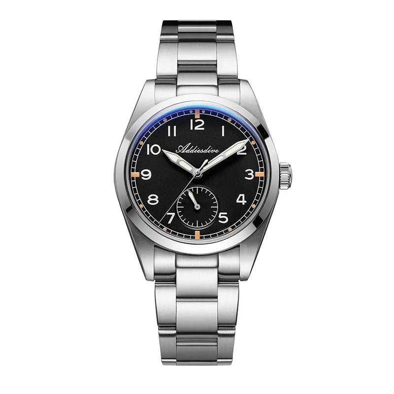 Reloj de cuarzo ADDIESDIVE de 36mm para hombre VH60, luminoso BGW9, cristal abombado tipo burbuja, cubierta de vidrio, resistente al agua 10Bar, acero inoxidable