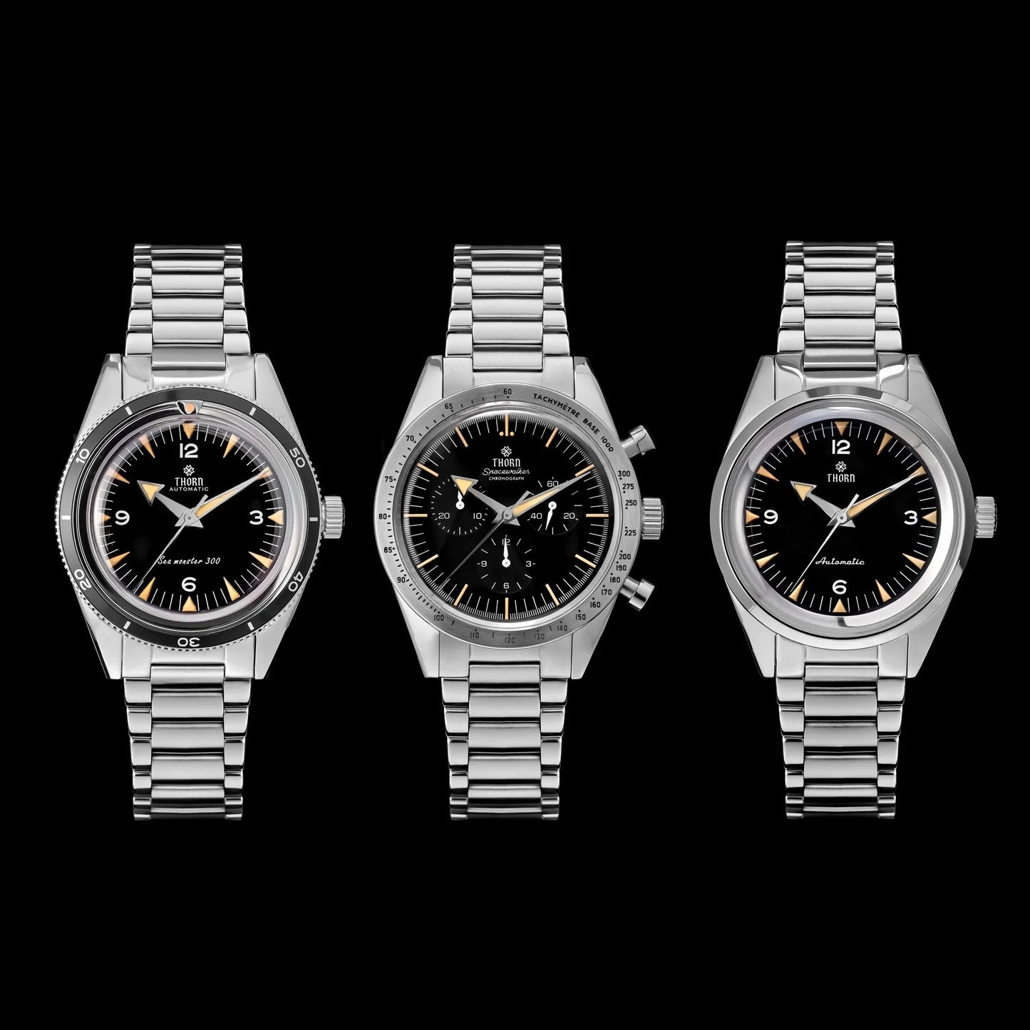 New THORN T026 Automatic Watch 38mm Sapphire 316L Stainless Steel PT5000/Swiss Ronda Movement Vintage Style Luminous Men's Watch