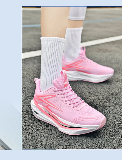 Chaussures de course pour hommes, spécialité marathon ; chaussures de sport légères pour hommes avec semelle en carbone ; baskets de sport confortables et antidérapantes pour femmes
