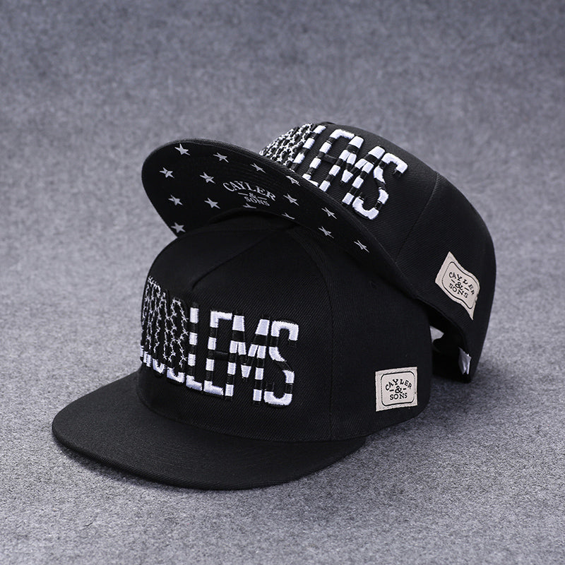 Boné de basebol unissexo com letras bordadas, estilo verão, marca tendência, ajuste traseiro, chapéu hip hop outdoor ajustável para homem e mulher, casual