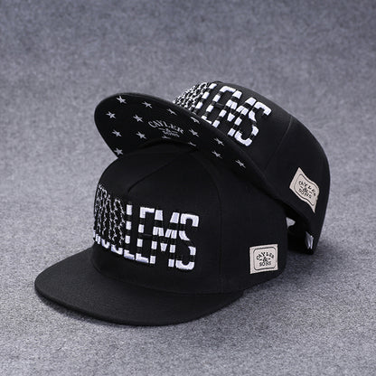 Boné de basebol unissexo com letras bordadas, estilo verão, marca tendência, ajuste traseiro, chapéu hip hop outdoor ajustável para homem e mulher, casual