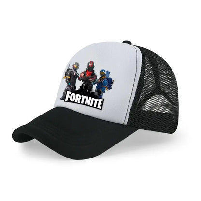 Șapcă de baseball Fortnite cu imprimeu de joc în stil desen animat, pălărie de vară pentru copii din plasă respirabilă, șapcă reglabilă cu cozoroc, cadou de ziua de naștere pentru copii