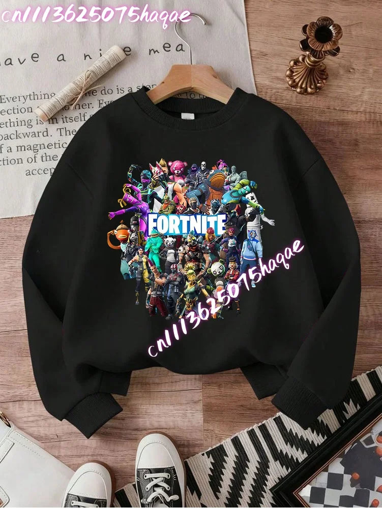 Fortnites Series Kinder-Sweatshirts, trendige Langarm-Pullover für Jungen und Mädchen, Herbst/Winter, Cartoon-Kinderkleidung, Geburtstagsgeschenke