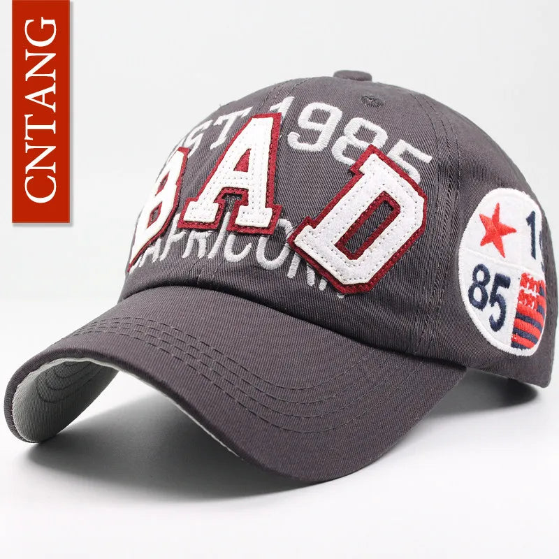Baseballkappe mit großer Buchstabenstickerei für Herren, Sommer, Freizeit, Damenmode, Snapback, Baumwollkappen, Schirm, Hip-Hop-Mütze, Herbst, verstellbar