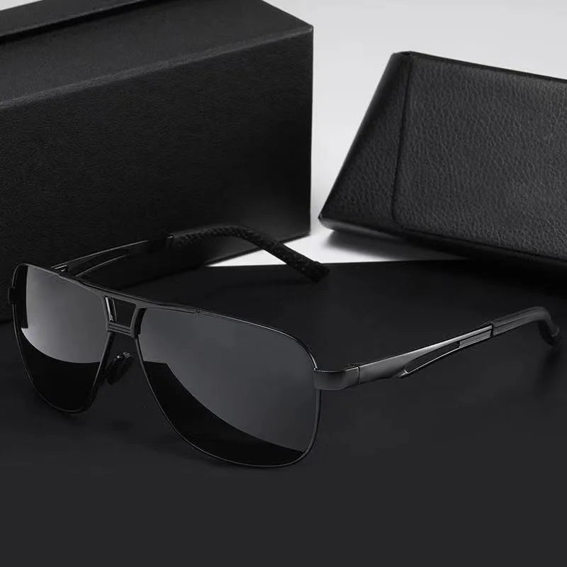 Huippulaatuiset alumiini-magnesium-neliönmuotoiset polarisoidut fotokromaattiset aurinkolasit miehille – sotilas-, turva- ja ajolasit Oculos De Sol Masculino