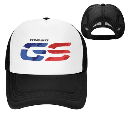 GS Weltkarte Motorrad-Trucker-Cap Herrenmode-Hüte Sonnenkappen Angelhut Atmungsaktive Baseballkappen aus Polyester-Netzgewebe für den Sommer