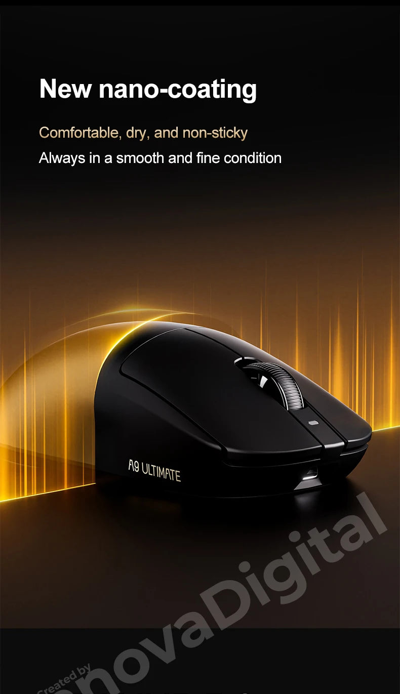 Mouse de gaming wireless ATK Dragonfly A9 Ultimate A9 Air PAW3950, ultra-ușor, ergonomic, pentru e-sports gamer FPS CSGO A9 Ultra