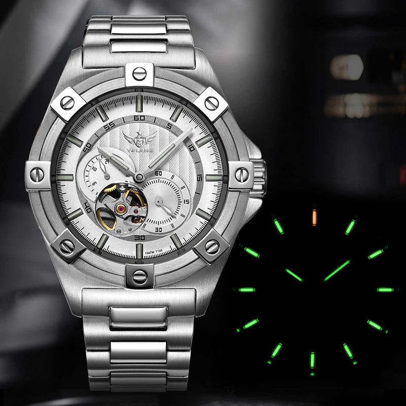 Yelang V1024 Men Brand Watches 44mm Japan miyota 82S7 Automatic Mechanical movement Luminous Men 100m Waterproof Watch business