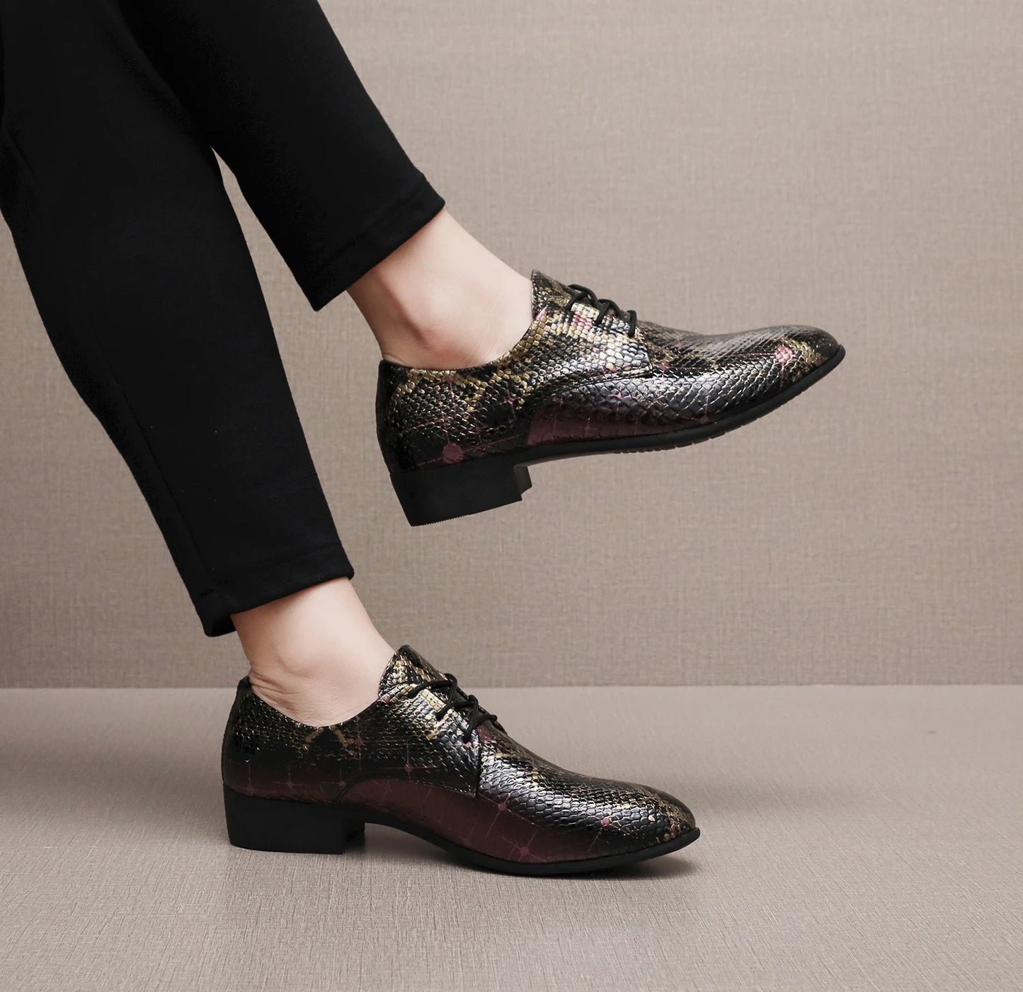 PU Leather Men's Oxford Shoes Street Style Casual Shoes Lightweight Sneakers Outdoor Male Walking Shoes Formal Dress Footwear