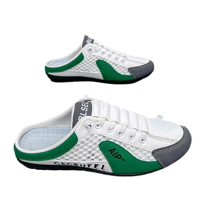 Sapatilhas desportivas casuais slip-on com atacadores para homem, em malha respirável, unissexo, para primavera e outono, corte baixo, sola plana e calçar rápido e fácil