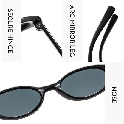 Malé oválné sluneční brýle pro ženy a muže, trendy, vintage, hip hop, kočičí oči, dámské, leopardí, černé, punkové, UV400, Oculos