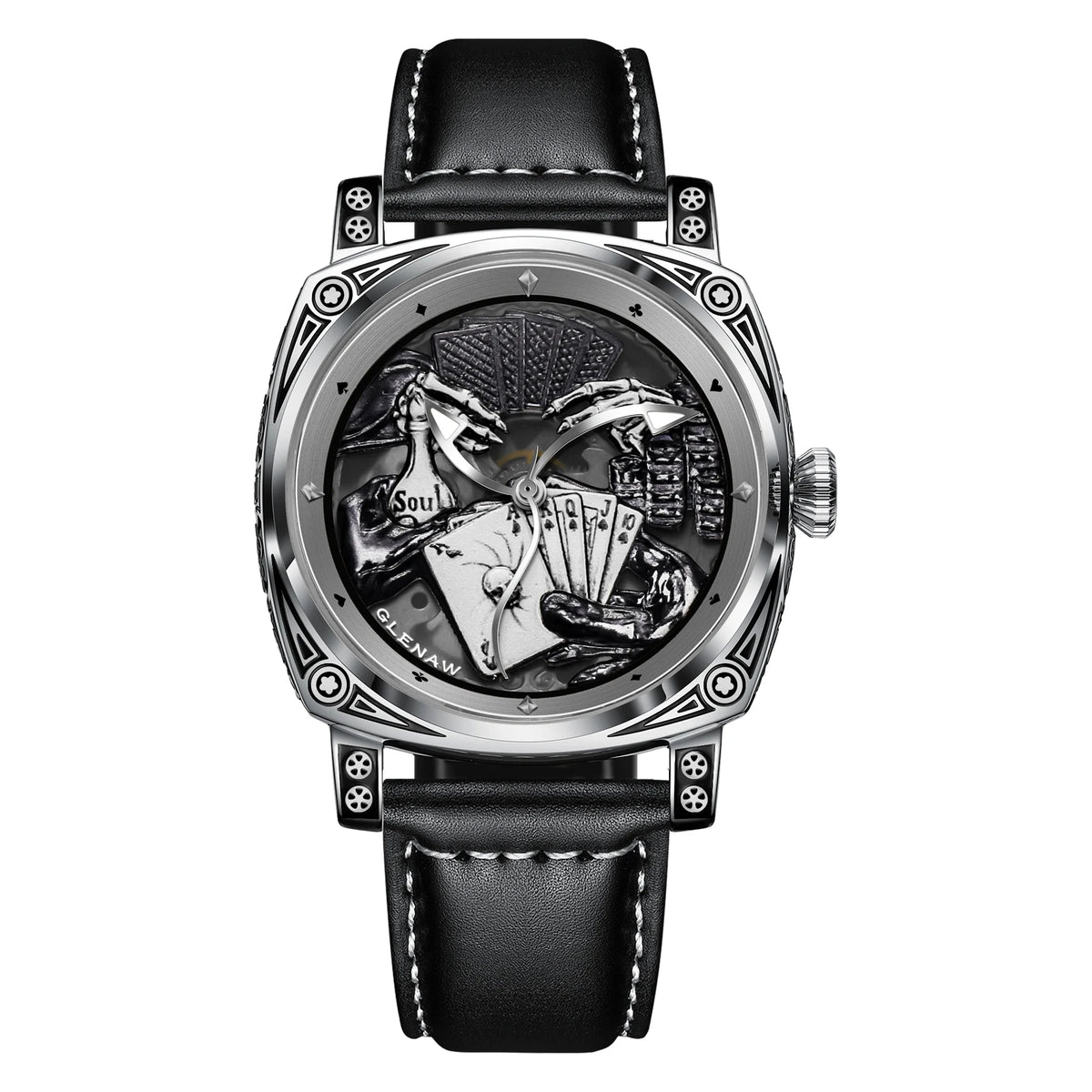 Glenaw Poker Series Top Brand Luxury Fashion Personalized Fully Automatic Mechanical Gold Watch Men's Waterproof Watch