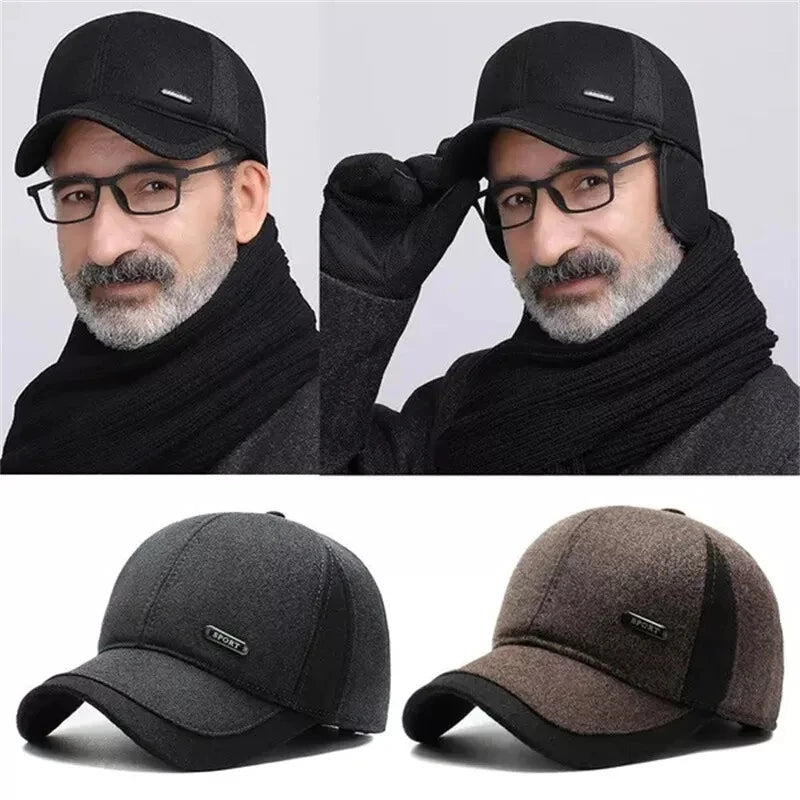 Casquette de sport imperméable, confortable et ajustable, avec oreillettes doublées, bonnet d'hiver léger pour un look décontracté