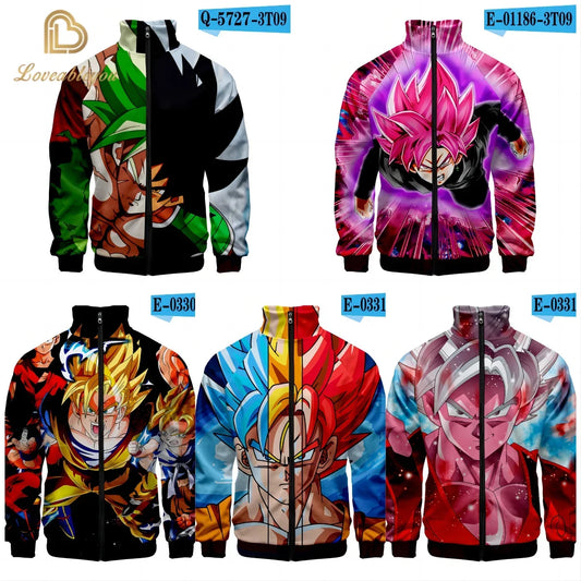 New Fashion Dragon Ball Print Stand Collar Zipper Hoodie Men Women Zipper Hoodies Jackets Produit gaming premium Fraquane