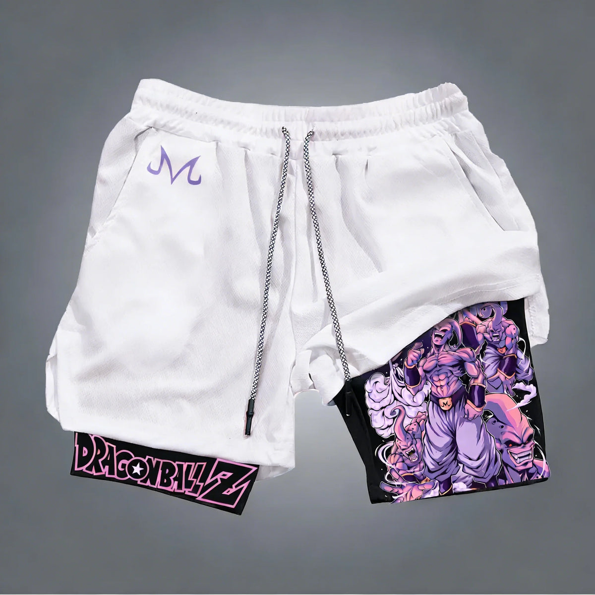 Dragon Ball Anime Majin Buu Trendy Printed Double Layer Shorts 2026 Men's Summer Boxing Sports Quick Drying Breathable Shorts