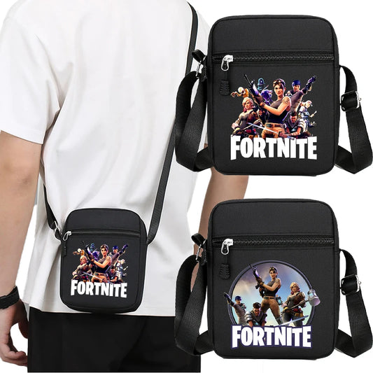 Mala de ombro Fortnite para homem adulto, estilo cartoon e anime, mala tiracolo quadrada em lona para homem e mulher, moda, viagem, desporto, presente de aniversário adorável