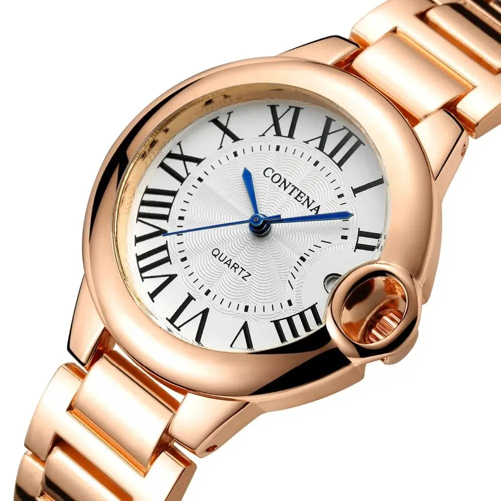 New Brand Luxury Stainless Steel Men and Women Luxury Atmosphere Quartz Watches Fashion Blue Balloon Women Date Watch Suit