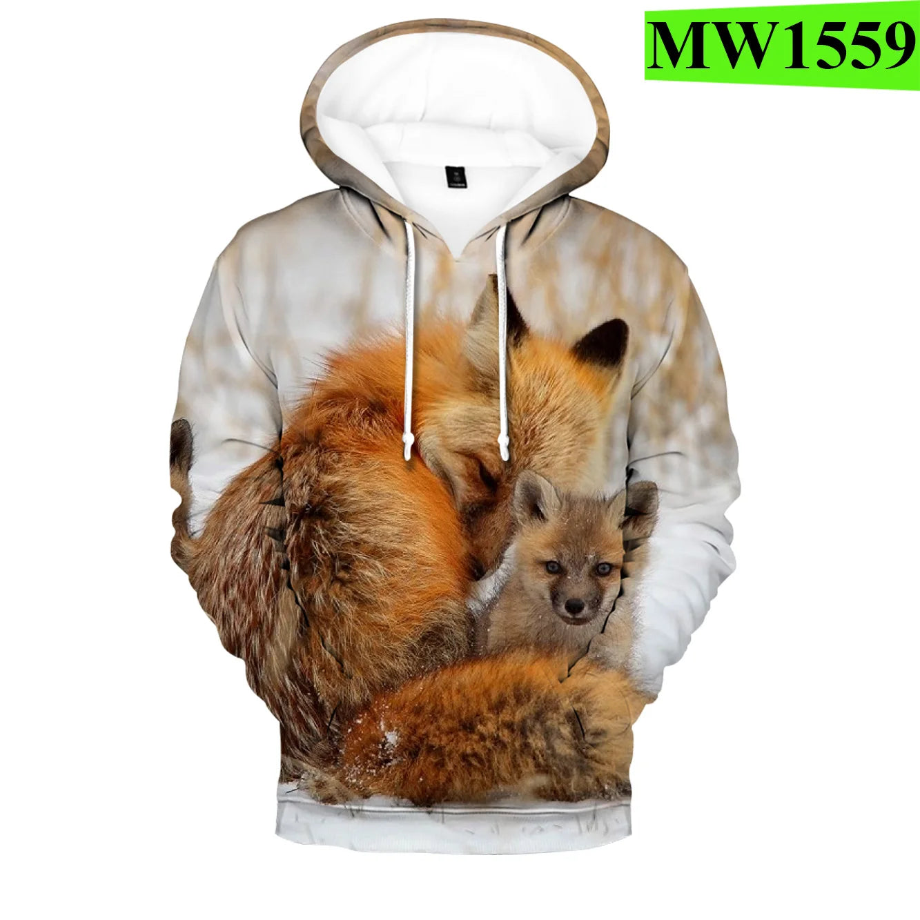 Populära hiphop-hoodies med ny 3D-rävprint, bekväma sweatshirts för män/kvinnor och vuxna/barn, avslappnade pullovers
