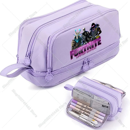 Žaidimų ir anime stiliaus Fortnites mokinio penalas, mielas penalas berniukams ir mergaitėms, didelės talpos nailoninis penalas rašikliams, mokyklinės kanceliarinės prekės vaikams