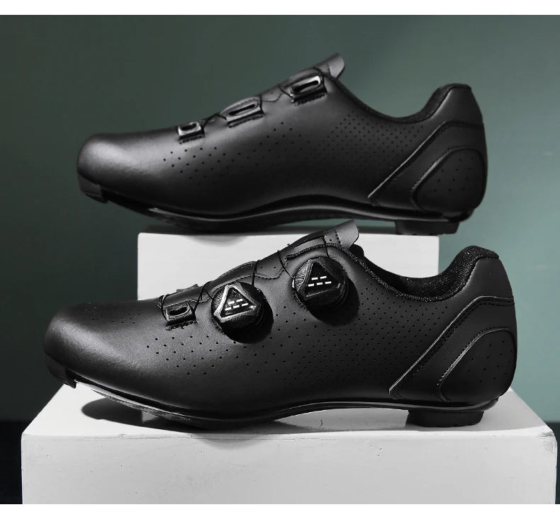 Chaussures de cyclisme VTT pour homme - Chaussures de sport pour vélo tout-terrain et vélo de route - Baskets de cyclisme plates pour la vitesse - Chaussures de VTT - Chaussures à crampons SPD