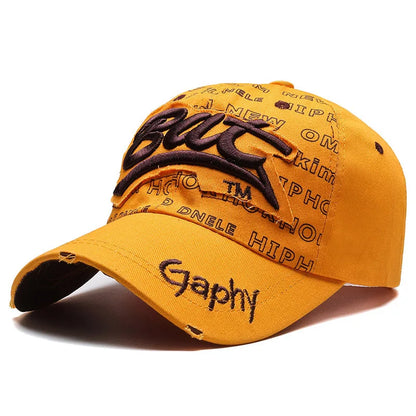 Hat Men'S Hip Hop Baseball Cap Korean Version Ins Tide Brand Summer Letter Embroidered Cap, Sun Protection Hat