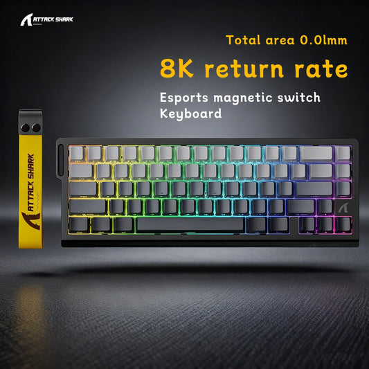 Attack Shark X68HE Gaming Keyboard Wired 8K Polling Hall Effect Magnetic Switch Rapid Trigger SOCD/RS Low Latency Pro Gaming