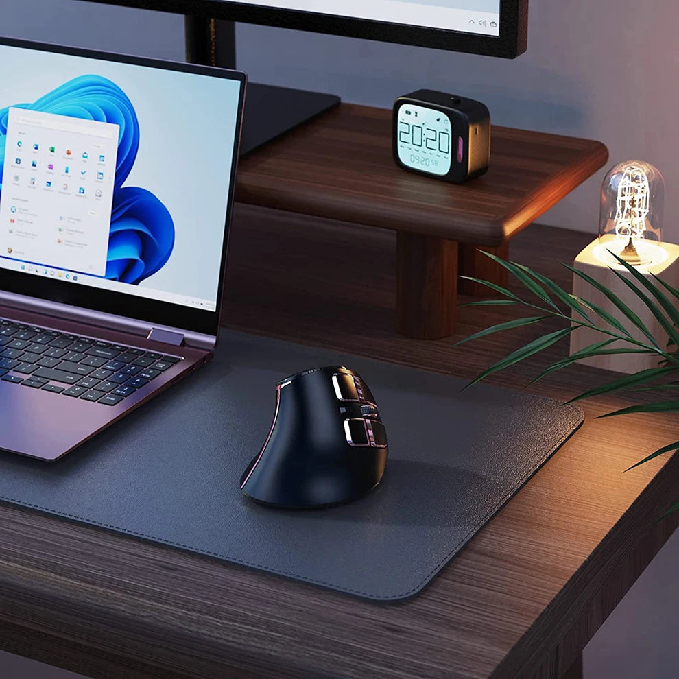 Mouse verticale wireless Jomaa 2.4G+Bluetooth per Apple Mac, laptop e notebook, 9 pulsanti, mouse gaming ricaricabile per PC e iPad