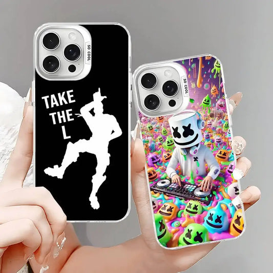 F-Fortnites Phone Case For IPhone 17 16 15 14 13 12 11 Pro Max Plus Color Silver Cover