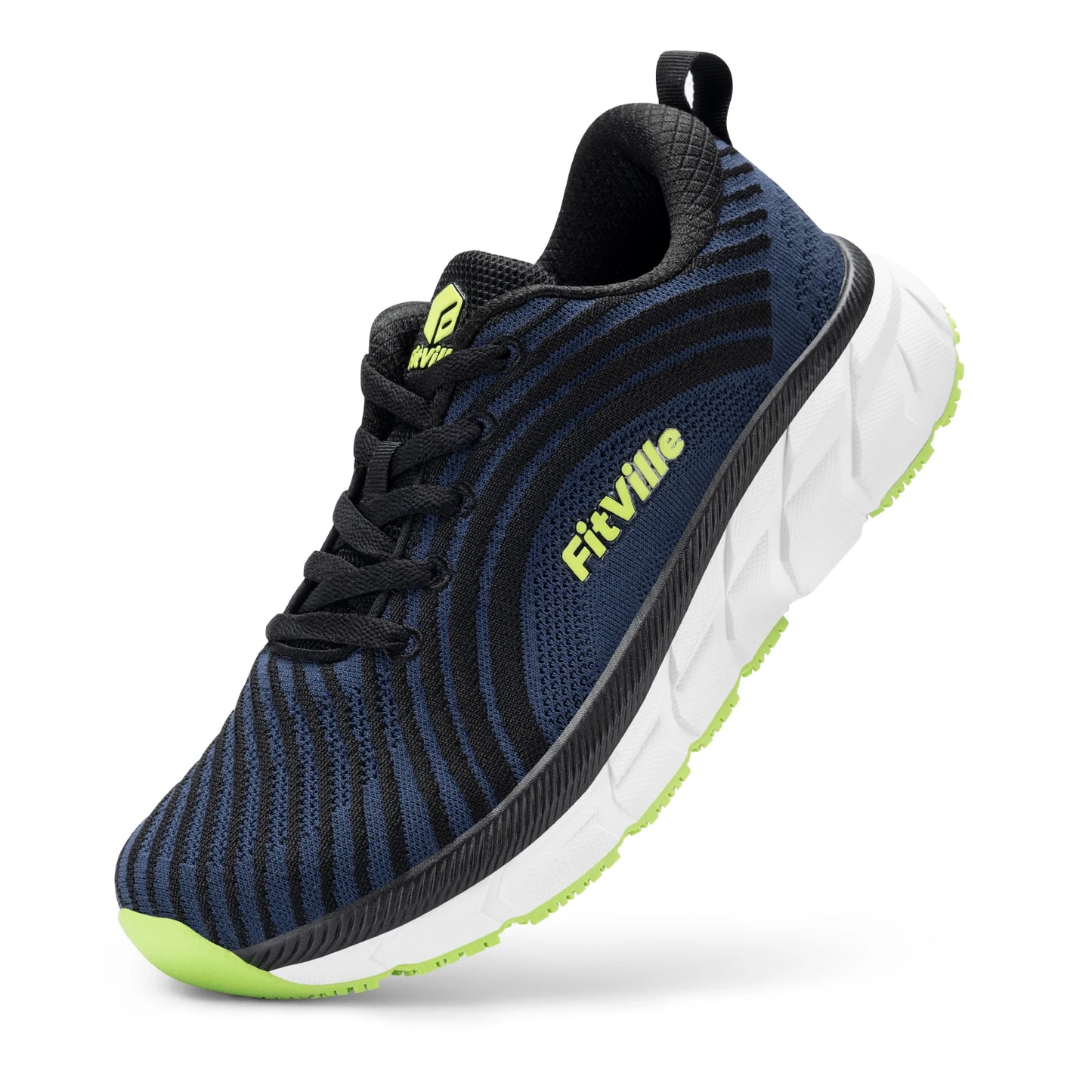 FitVille Men's Shoes Wide Toe Box Cushioned Extra Wide Width Non-Slip Running Shoe Comfortable Lightweight Sneakers For Wide Feet