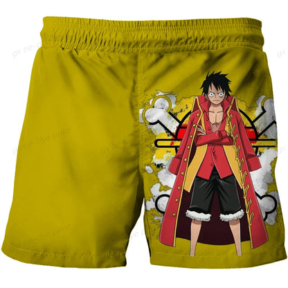 One Piece Harajuku Style Shorts With Hood 2023 Luffy 3D Swimming Shorts Running Tank Top Men Cartoon Shorts Trend Hot Sale