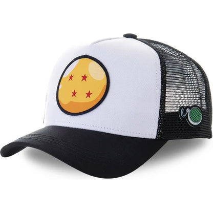 Dragon Ball Son Goku-Kappe, Sommer-Reisekappe mit Schirm, Herren-Kappe mit Stickerei, im Hip-Hop-Stil, Sonnenvisier, verstellbare Trucker-Kappe aus Netzstoff