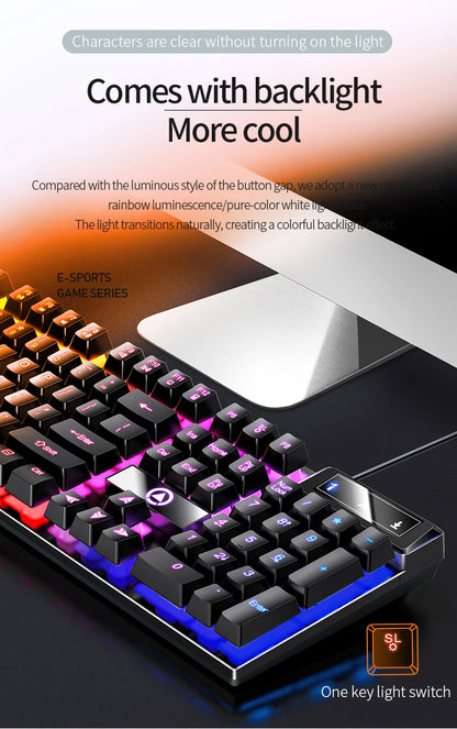 YINDIAO K500 Wired Gaming Keyboard for Laptop Desktops PC Computer Office Accessories Low Profile Gamer Keyboards with Numpad