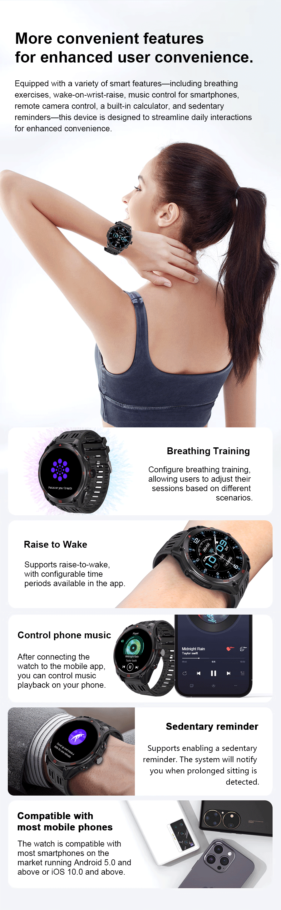2026 New Military GPS Smart Watch 1000Mah Battery Compass IP68 Waterproof Tactics Sport Flashlight BT Call Smart Watch For Men