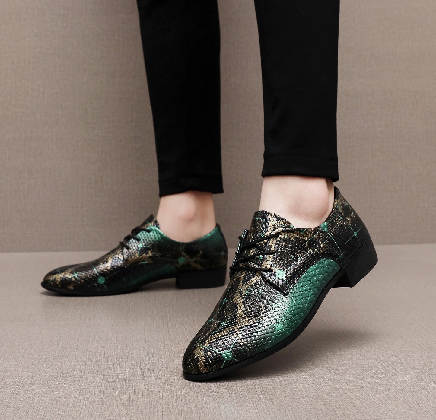 PU Leather Men's Oxford Shoes Street Style Casual Shoes Lightweight Sneakers Outdoor Male Walking Shoes Formal Dress Footwear