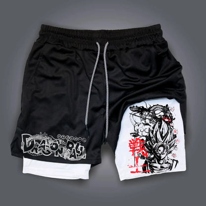 2026 New Summer Dragon Ball Oversized 2-in-1 Shorts High Quality Cotton Broly Super Saiyan Print Unisex Casual Shorts for Adults