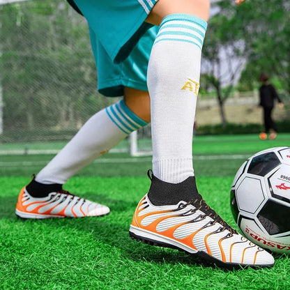 Men Match Football Boots Sport Training Long Spikes FG/TF Boys Cleats Outdoor Soccer Shoes Non Slip Indoor Futsal Comfortable