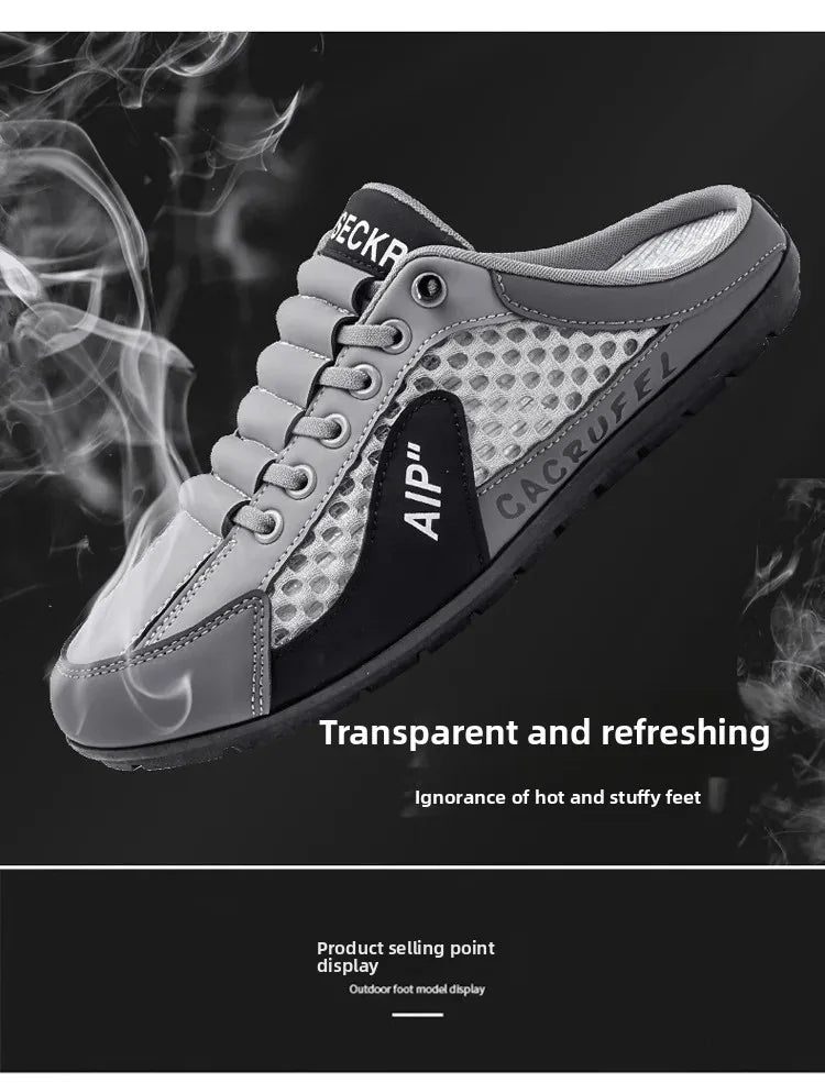 Sapatilhas desportivas casuais slip-on com atacadores para homem, em malha respirável, unissexo, para primavera e outono, corte baixo, sola plana e calçar rápido e fácil