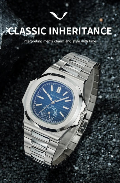 Relógio masculino ultrafino Specht & Söhne New Classic 40.8MM, movimento Japan VH60, vidro de safira, relógio desportivo 5980, resistente à água 50M