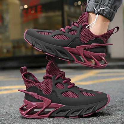 Chaussures de sport pour homme - Nouvelles chaussures de course d'extérieur en mesh respirant, haute élasticité - Chaussures de tennis de sport tendance et confortables pour l'été
