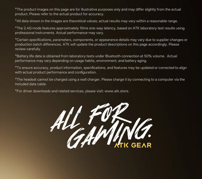 ATK Neptune N9 Wireless Gaming Headset – Low Latency eSports Headphones with Noise Cancelling Mic, Bluetooth 5.3, 4 Modes Dual Connection Gaming Headset