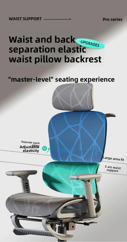 Breathable Ergonomic Office Computer Chair Reclining Gaming Chair Comfort Lumbar Support Long Sitting Adjustable Swivel Design