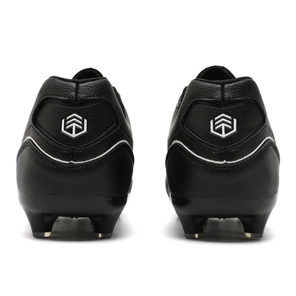 Chuteiras de futebol para homem com pitões longos, para exterior e treino, tamanhos grandes, preto e branco, para adolescentes