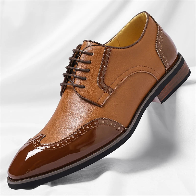 Scarpe Oxford da uomo in similpelle - Scarpe casual-formali - Scarpe da uomo per completo da lavoro - Scarpe Derby di nuova concezione - Scarpe da passeggio
