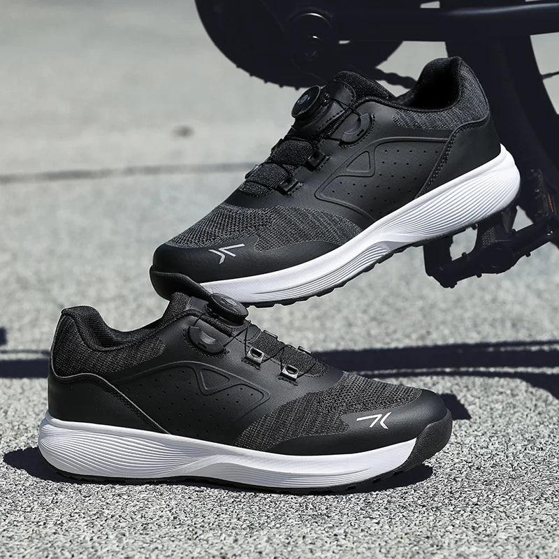 Cycling Shoes Men Cleats Shoes Flat Pedal MTB Bicycle Shoes Speed Cycling Sneakers Indoor Mountain Bike Shoes Racing Lock SPD Shoes