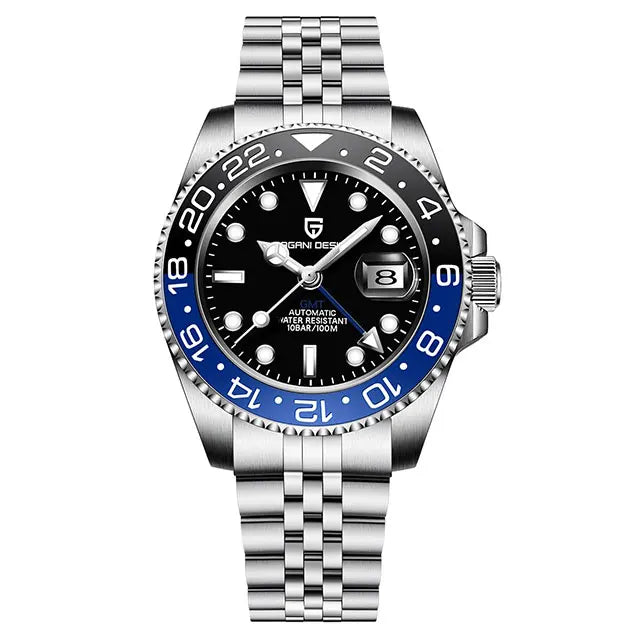 Man Watch PAGANI DESIGN GMT Men Mechanical WristWatch Luxury Sapphire Glass Waterproof 40mm Automatic Watch for Men Reloj Hombre